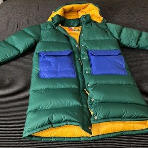 Multi-color, North face puffer coat, women’s small.